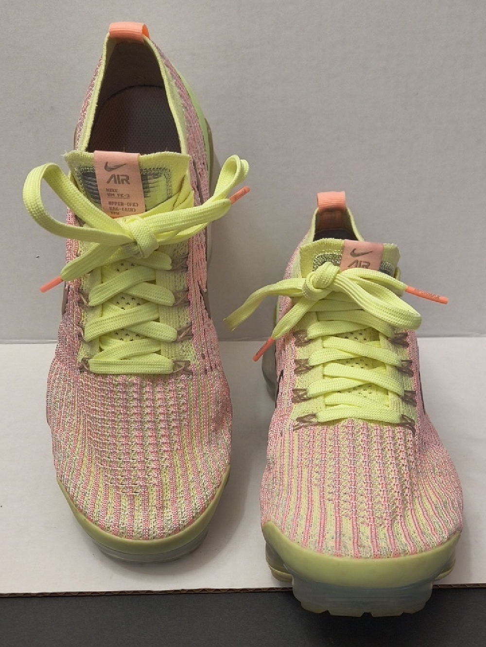 Nike Air VaporMax Flyknit 3 Sneakers - Pink & Neon Yellow